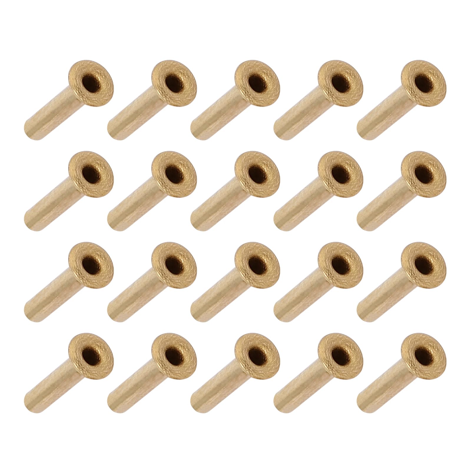 METALLIXITY Through Hole Rivet (M2x10mm) 100Pcs, Brass Plated Metal Hollow Rivet Nuts - for Leather Canvas Clothes DIY Crafts Making, Gold Tone — image 1