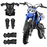 2 Stroke Gas Dirt Bike 50cc, Pit Bike 24 MPH, with Riding Pad Set, Blue | Kids pit bike, 50cc dirt bike, gas 2 stroke mini bike, gasoline junior motorbike, off road machine for kids
