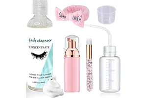 Shmian Lash Shampoo Concentrate Kits, 100ml Eyelash Cleanser Concentrate & Lash Cleaning Kit, Nature Foaming Cleanser Oil-Free Lash Foam Shampoo with Brushes and Hairband