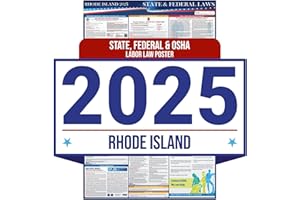 COMPLIANCE AUDIT CENTER 2025 Rhode Island State and Federal Labor Law Poster - OSHA Workplace Compliant - Mandatory Regulations Posting for Employees - All-in-One Required Compliance Posting 16" x 40" - Laminated (English)
