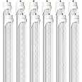 Barrina 8 Foot LED Bulbs, 44W 5500lm 6500K, Super Bright, T8 T10 T12 LED Tube Lights, FA8 Single Pin LED Lights, Clear Cover, 8 Foot LED Bulbs to Replace Fluorescent Light Bulbs (Pack of 12)