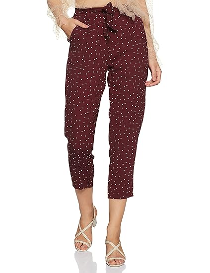 Womens Woven Printed Pant Regular Casual
