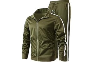 GXAMOY Men's Athletic 2 Pieces Tracksuit Casual Full Zip Jogging Sweat Suit Workout Sports Set Sportswear