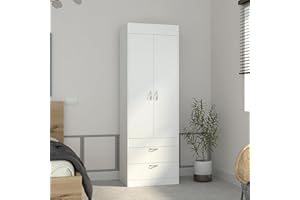 NicBex Emma-CAB-00782-DX Armoire Wardrobe, 23.3" W x 18.9" D x 70.4" H, White