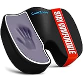 CushZone Seat Cushion, Office Chair Cushions, Car Seat Cushion, Non-Slip Sciatica & Back Coccyx Tailbone Pain Relief Chair Pad, Memory Foam Pillow for Computer Desk, Wheelchair, Driving(Black)