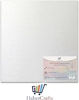 Habercrafts 8x8 Inch Canvas Panels 5 Pack 100% Cotton Triple Gesso Primed view 6