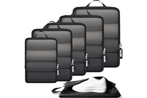 BAGAIL 6 Set Ultralight Compression Packing Cubes Packing Organizer for Travel Accessories Luggage Suitcase Backpack