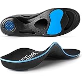 PCSsole Orthotic Insoles with High & Medium Arch Support - Comfort Gel Work Boot Insert for Flat Feet, Plantar Fasciitis, Running, Walking, Over Pronation for Men and Women