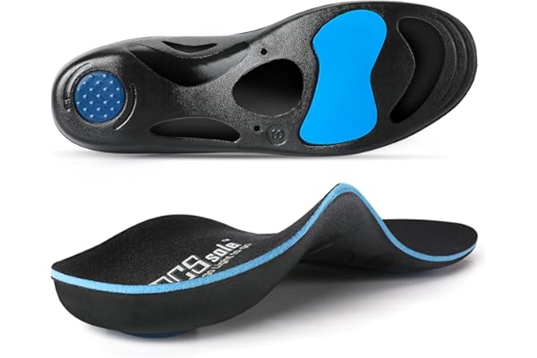 PCSsole Orthotic High Arch Support Insoles, Comfort Gel Work Boot Insert for Flat Feet, Plantar Fasciitis, Feet Pain, Heel Sp