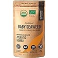 Organic Kombu Kelp Flakes - Young Baby Seaweed Grown in North Atlantic, Premium Quality Freeze-Dried for higher vitamin content. Soft Texture & Mild Taste. ½ tsp for daily vitamins. 60 Servings