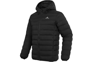 Pioneer Camp Men's Down Puffer Jacket with Hood Lightweight Packable Warm Insulated Thermal Puffy Winter Coat Ski Travel