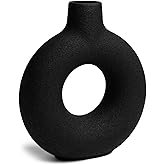 Villa Moda Oona Decorative Modern Ring Vase, Large, Black