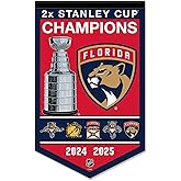 WinCraft Florida Panthers 2 Time Stanley Cup Champions Banner Pennant