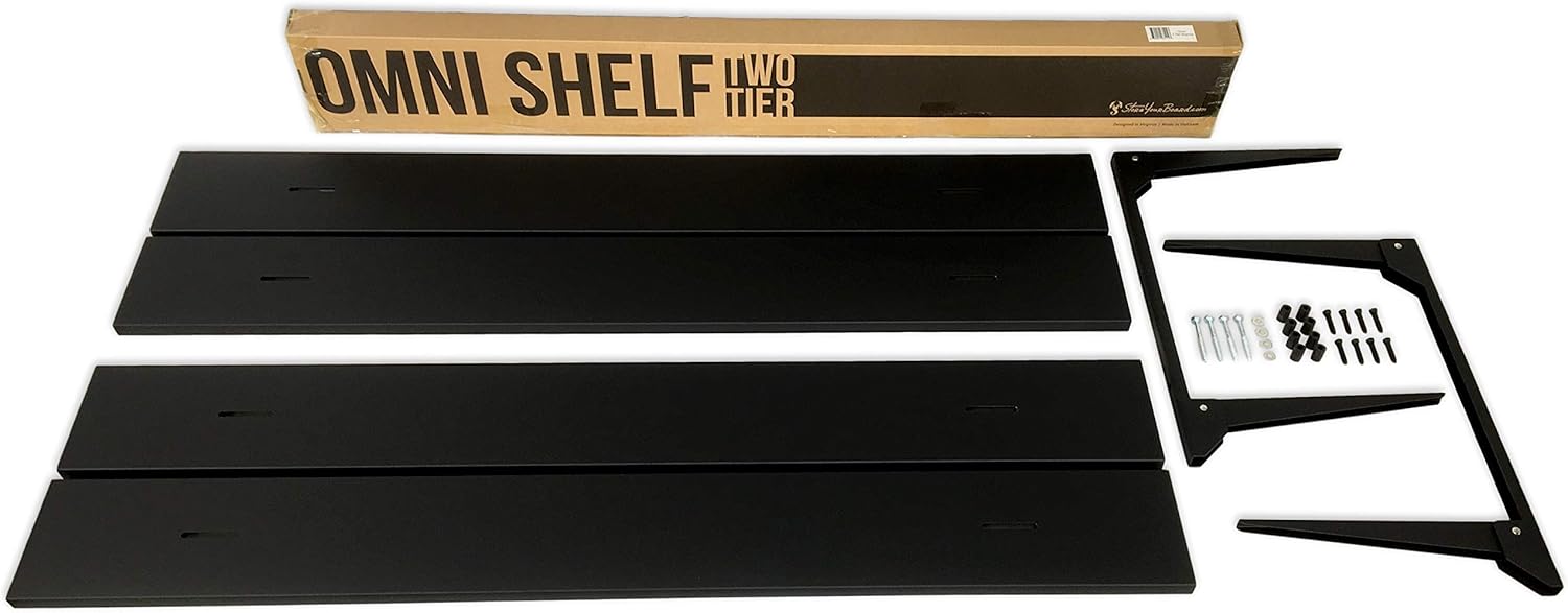StoreYourBoard 2 Tier Shelves, Home and Garage Storage Wall Mount, 46 Inch Wide, Holds Tools, Sports Equipment, Camping Gear, Auto Parts, and More: Furniture & Decor