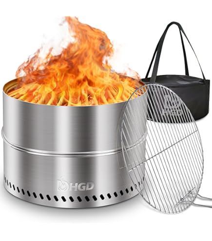 Amazon.com : HGD 20 Inch Smokeless Firepit with Grill, Portable