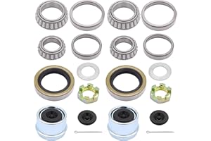 Ruikarhop L68149 L44649 3500lb Boat Trailer Axle Hub Wheel Bearing kit W/ 171255TB Grease Seals,1.98"Trailer Dust Caps,Cotter