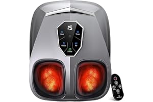 KING RELAX Shiatsu Foot Massager with Heat, 2026 Upgraded Deep Kneading and Squeeze Massage for Plantar Fasciitis, LCD Touch 