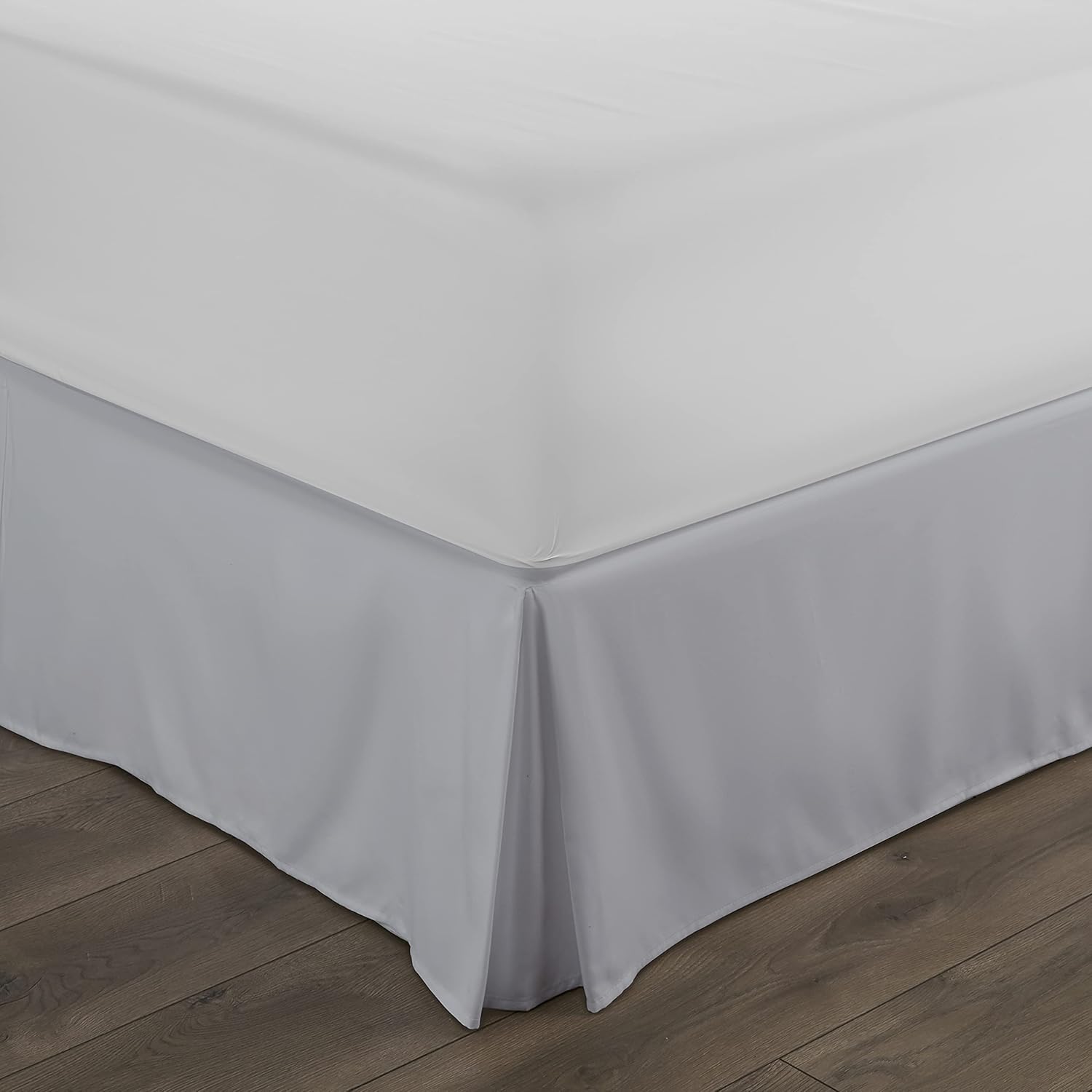 Linen Market Pleated Bed Skirt, Queen, Light Gray: Home & Kitchen