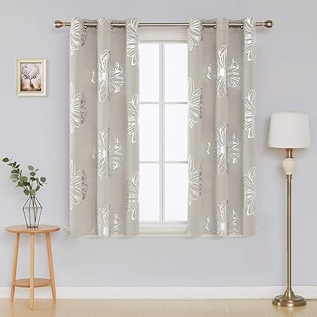 Amazon Com Deconovo Foil Print Flower Design Thermal Insulated