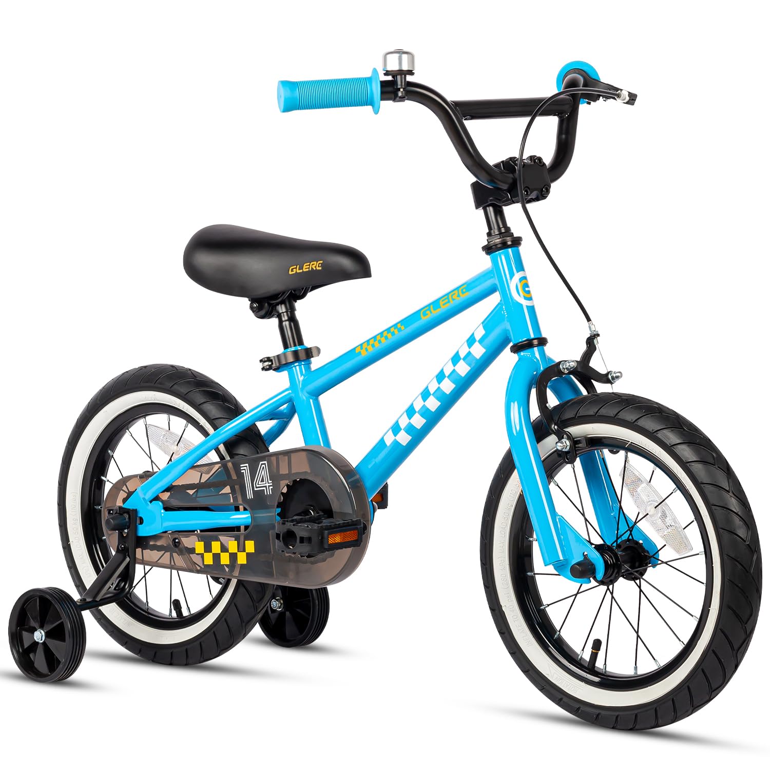 Glerc NuNu 12 14 16 Inch Kids Bike BMX Style for 2-8 Years Old Boys Girls, Toddler Bicycles with Training Wheels & Coaster Brake, Multiple Colors