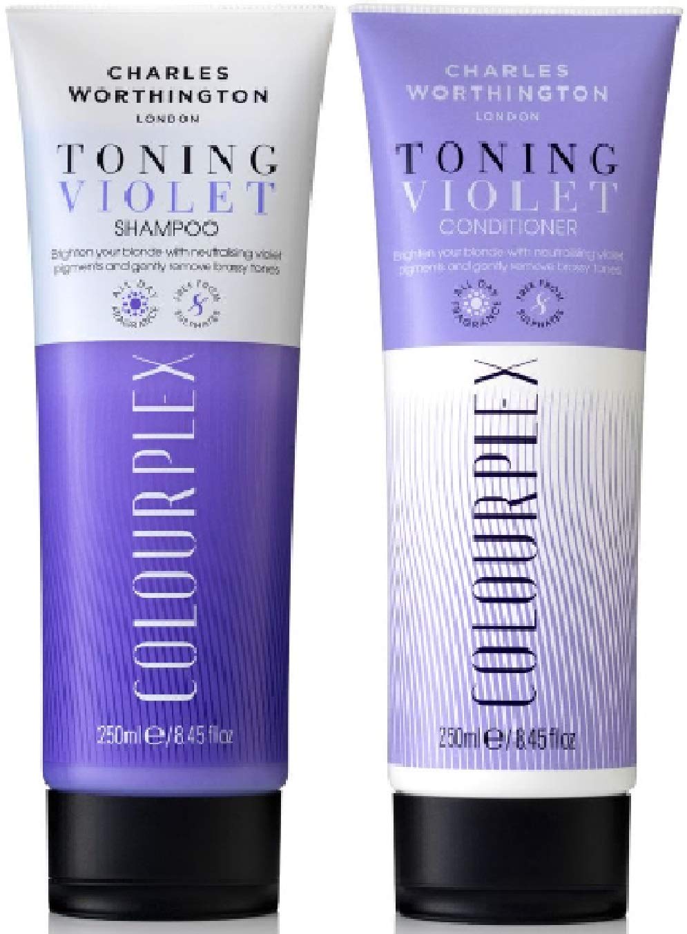 (Pack of 2) Charles Worthington COLOURPLEX Violet Toning SHAMPOO x 250ml & COLOURPLEX Violet Toning CONDITIONER x 250ml