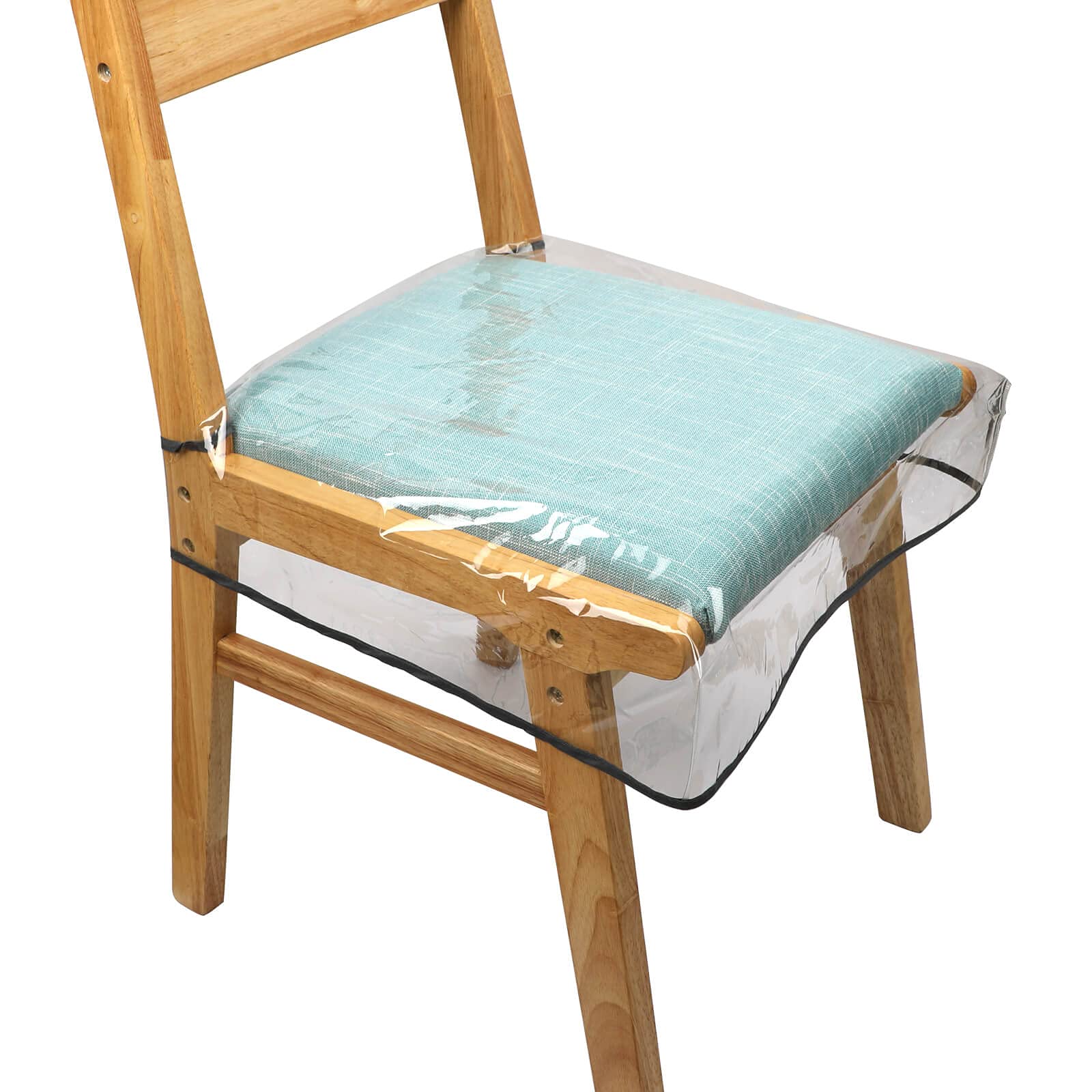 Ompinda Clear Plastic Chair Covers, Transparent and Waterproof Thickened PVC Plastic Seat Slipcover Dining Chair Protector with Adjustable Belt Strap for Most Chairs (2)