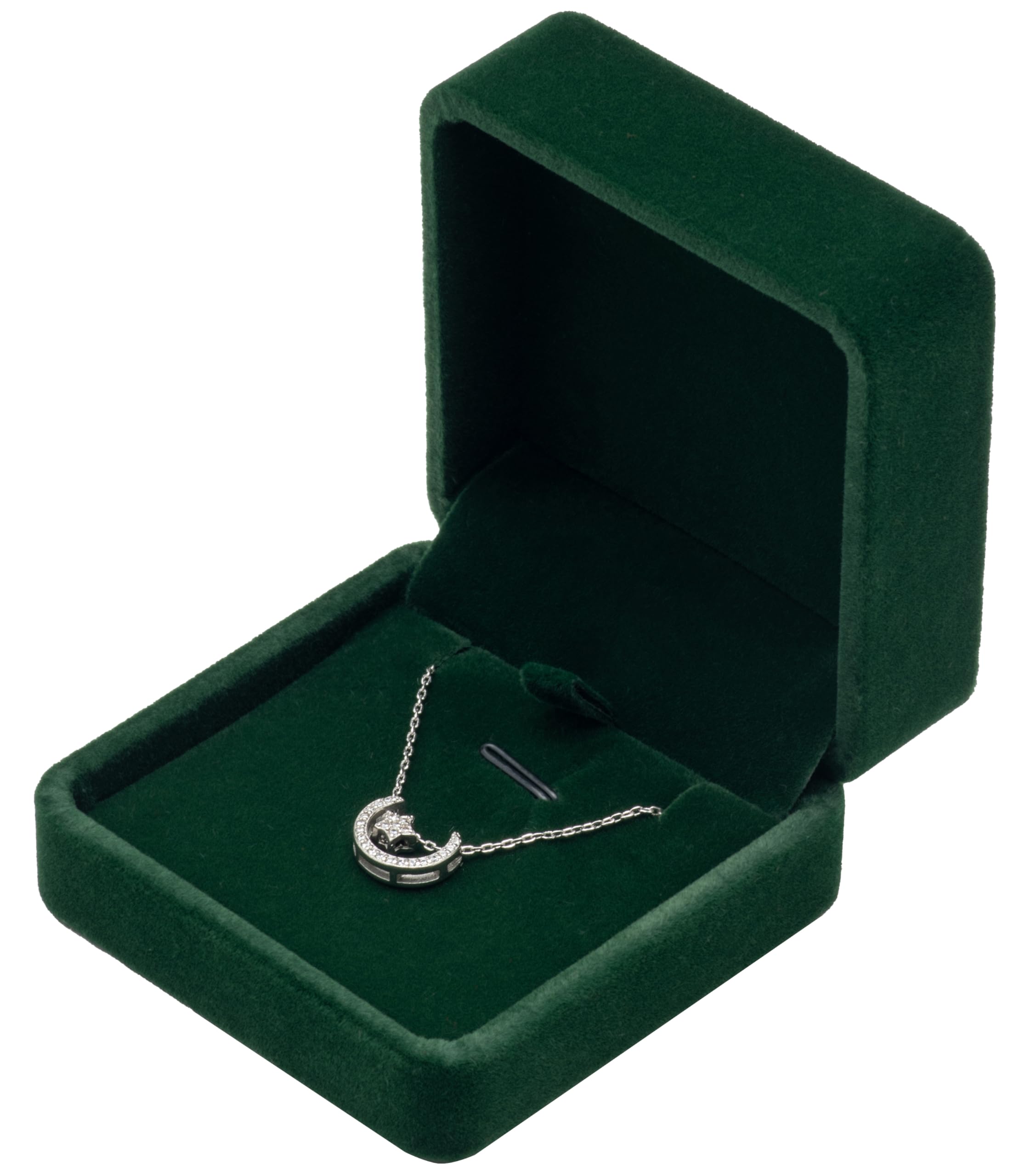 Photo 1 of Giftop Classic Velvet Jewelry Gift Box Case for Necklace Pendant (Green)