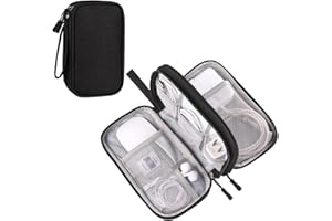 Bevegekos Tech Organizer Travel Case, Carrying Tech Kit for Electronics and Accessories (Medium, Black)