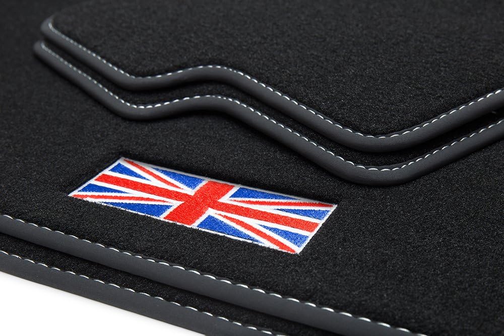 Floor Mats 'Union Jack' With Decorative Stitching and Logo (L.H.D. Only)