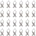 Craftdady Tibetan Silver Dangle Pendants Metal Antique Charms Hanging Ornament Star Bee Heart Vintage Pendants Seahorse Eiffel Tower Footprint Pendant for Jewelry Necklace Bracelet Earring Making