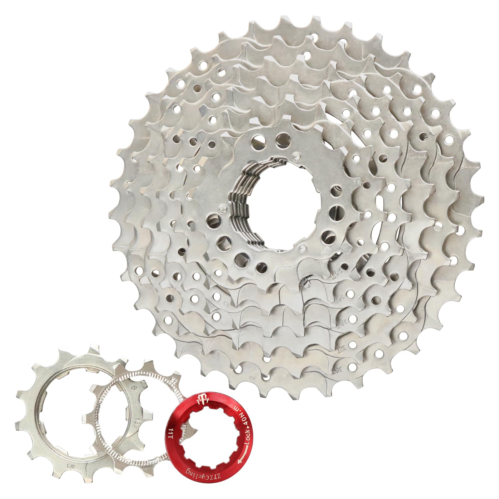 splumzer 8/9/10/11Speed Cassette MTB Cassette 11-28T/32T/36T/40T/42T/46T/50T Fit for Mountain Bike, Road Bicycle, MTB, BMX (10-Speed-11-32T)
