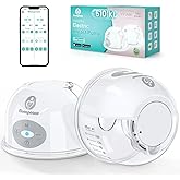 Hands Free Breast Pump, Momspeace Breast Pumps with App & Timer, Wearable Breast Milk Pump Hand Free, Wireless Portable Electric Breast Pump with 2 Modes & 12 Levels - 24mm, 2 Pack