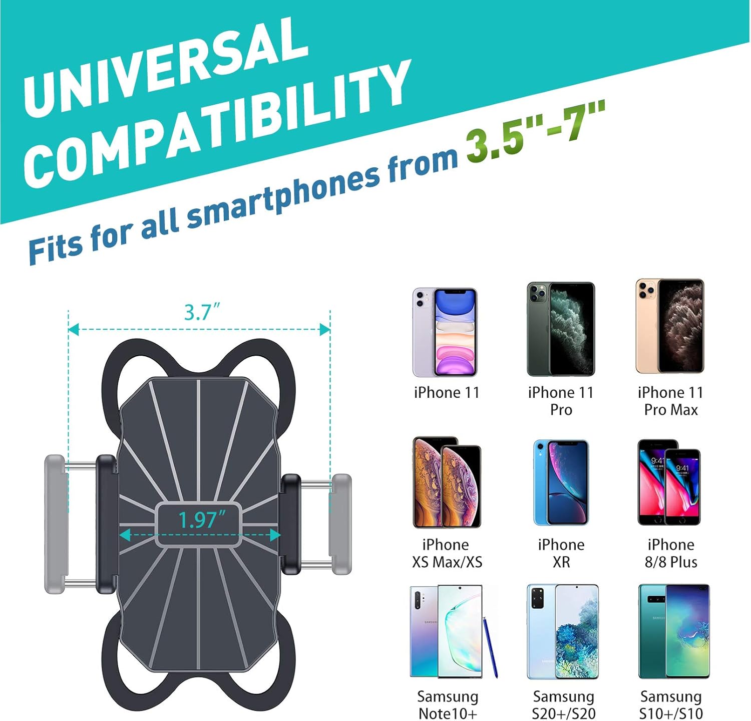 VICSEED Metal Bike Phone Mount [Ultra Stable & Anti Shake] Universal Motorcycle Phone Mount Cell Phone Holder for Bike Bicycle Mountain Handlebars Fit for iPhone 12 Pro Max 11 Galaxy S21 All Phones