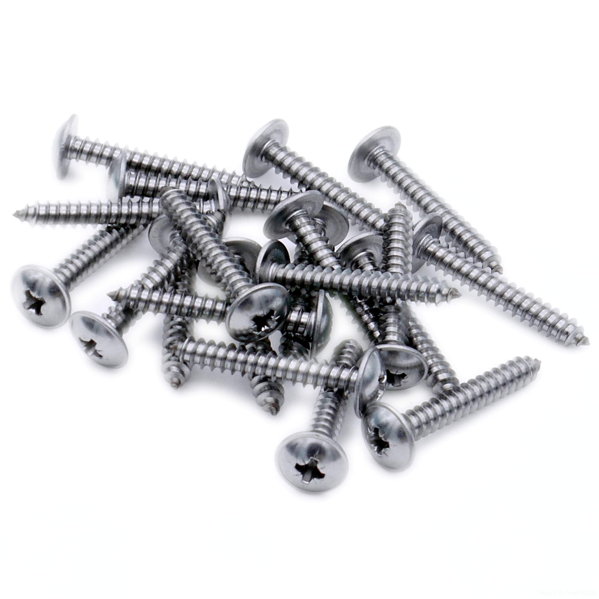 No.10 x 0.75 (4.8mm x 19mm) Pozi Flanged Self-Tapping Screw - Stainless Steel (A2) (Pack of 20)