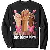 In October We Wear Pink Sugar Skull Halloween Breast Cancer Sweatshirt
