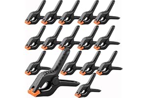 HXXYILOK 16 Pack Pool Cover Clips Spring Clamps 4.5inch Heavy Duty Woodworking Spring Clamps for Above Ground Pools, Crafts Backdrop Stand Photography Large Nylon Winter Pool Cover Clips 2inch Jaw Opening