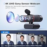 EMEET C960 4K Webcam with Sony Sensor PDAF Auto Focus Dual AI Mics Privacy Cover view 2