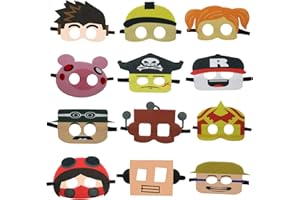 YALARY 12 Packs Robot Felt Masks for Kids, Robot Vedio Game Themed Party Supplies Birthday Party Favors Costumes Dress-Up Masks Birthday Gift for Boys Girls