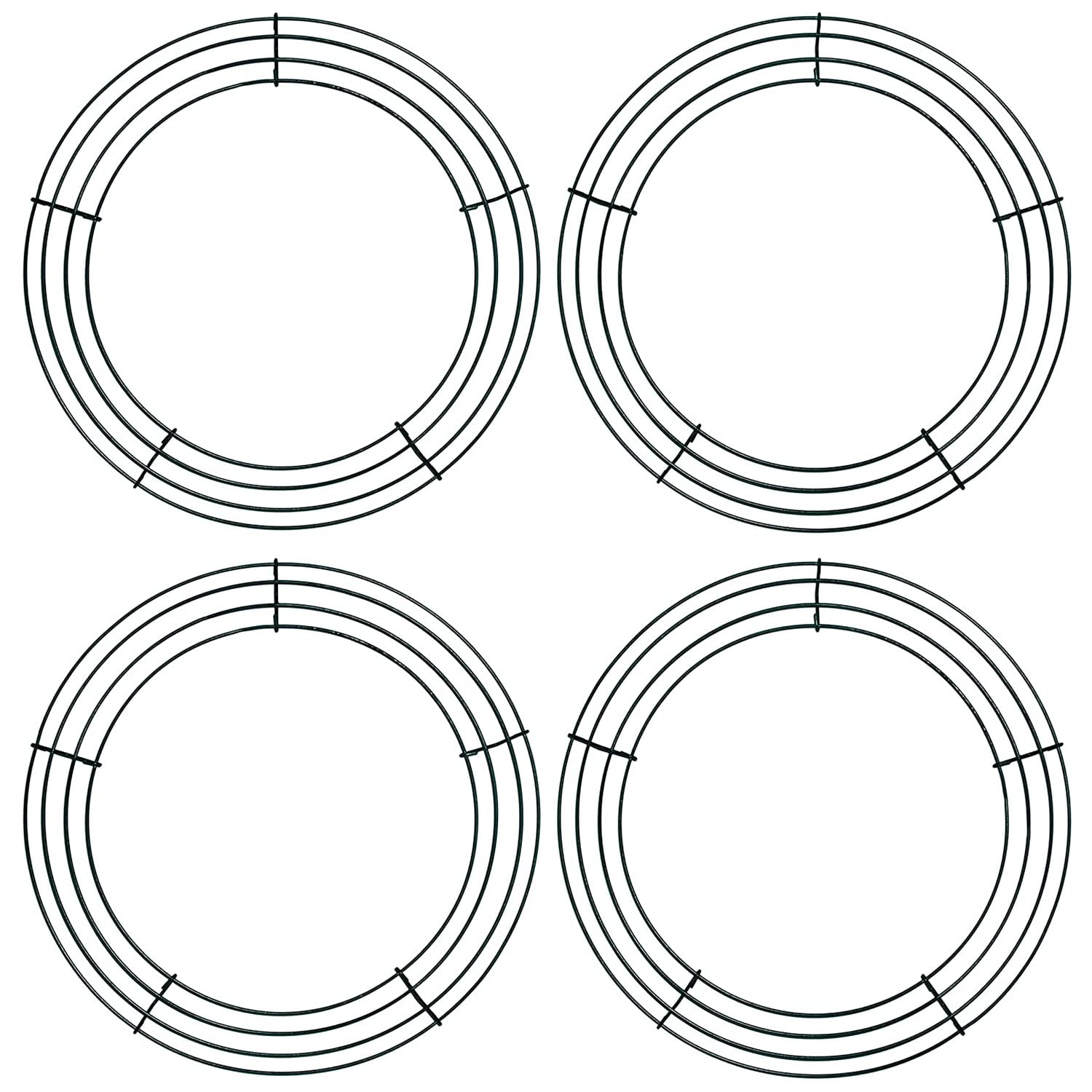 Hsthe Sea 4Pack Christmas Wire Wreath Rings 8 inch Metal Wreath Frame,Green Round Wire Wreath Frame for Christmas Wreath Making Rings Base,Garden,Home Deco Supplies DIY Crafts Wedding Garland Ring