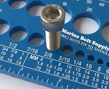 Marine Bolt Supply Nut Bolt Screw Gauge Standard Metric Coarse Fine Diameter Length Thread Pitch Blue Hex Machine Screw Nuts Amazon Canada