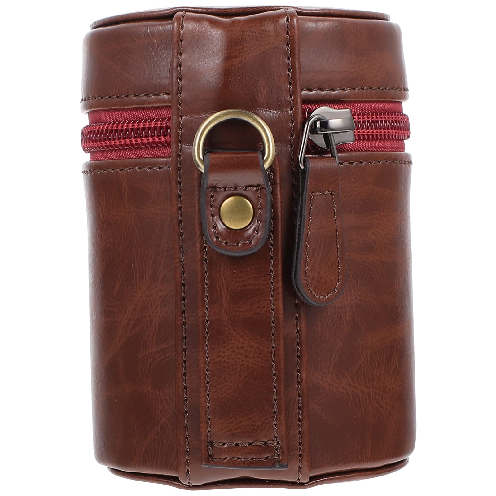 Amosfun PU Leather Lens Pouch Camera Lens Storage Bag Waterproof Camera Lens Pouch Camera Lens Case Camera Accessories ( Coffee ), 11.5X8X8CM, 31716UQCUJU51134QK