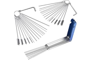 AUTOUTLET 4 Set of Carburetors Carbon Dirt Jet Remove Cleaner,Including Cleaning Wires Brushes Set,20 Cleaning Needle,10 Cleaning Brush,2 Hexwrench for Motorcycle ATV Moped Welder Carb