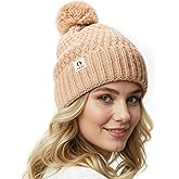 FURTALK Womens Winter Beanie Hat with Knitted Pom Pom Warm Fleece Lined Knit Soft Skull Cap for Women
