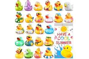 24 Set End of Year Student Gifts from Teacher Summer Rubber Ducks with Summer Cards Summer Theme Prizes Holiday Party Favors 