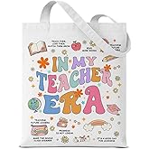 QYCFDXD Teacher Appreciation Gifts Canvas Tote Bag Teacher Gifts for Retirement Graduation Thanksgiving Christmas