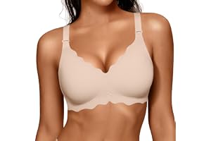 OEAK Women Value Series Jelly Bras Wireless Pushup Convertible Bra | Everyday Essentials,Comfortable Bralettes,No Underwire,Full Coverage,Support Lift,Tshirt,Soft,Seamless,Scalloped