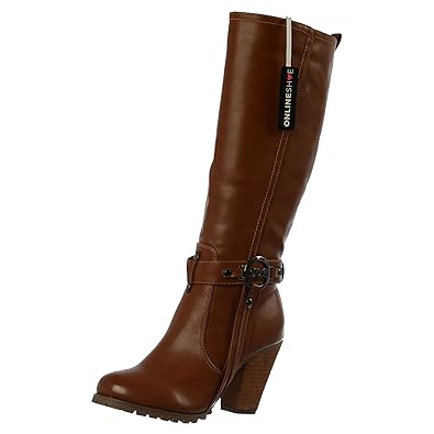 ladies tan knee high boots