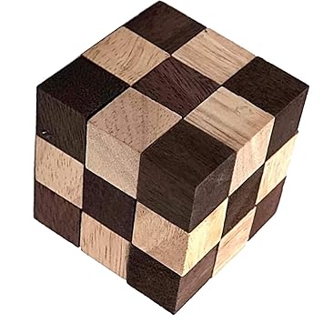 wooden rubik's cube puzzle