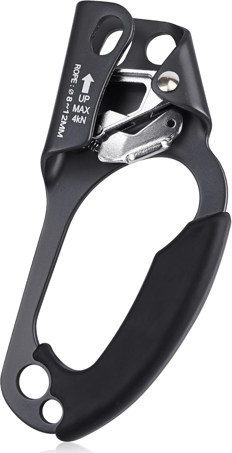 QKURT Mountaineering Climbing Hand Ascender, Right Hand Ascender Rock Climbing Tree Arborist Rappelling Gear Equipment Rope Clamp for 8~13MM Rope | Lightweight Aluminum Alloy Climbing Equipment : Sports & Outdoors