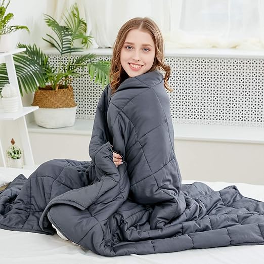 Larvinhom Weighted Blanket For Adults 48x72 15lbs For 120lbs 180lbs Twin Size Breathable Heavy Blanket With Glass Beads 100 Cottongrey #weighted #blanket #for #adults